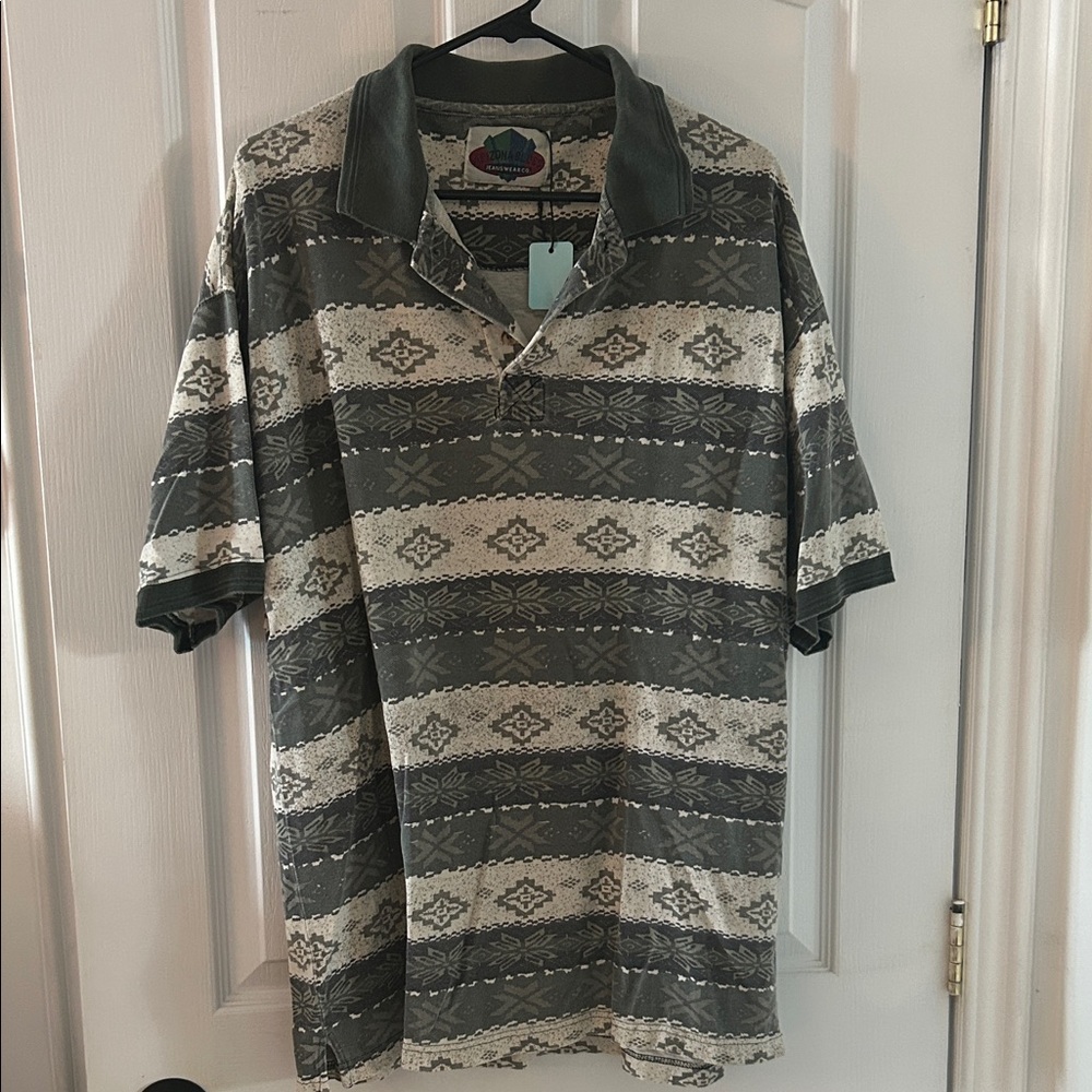 Men's Patterned Polo Shirt